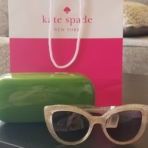 Kate Spade Labre Sunglasses Gold Glitter